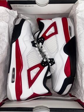 Jordan Air Jordan 4 Retro (GS) — White, Red, Black